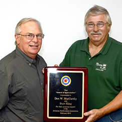 Award of Appreciation presented from Arkansas Knifemakers Association