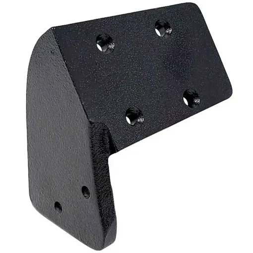 black aluminum bracket with mounting holes